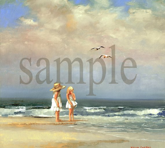 Two Girls on a Beach by William Carl Bell
